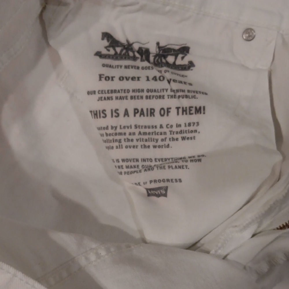 Levi's White Straight-Leg Jeans Classic Denim - Picture 4 of 4